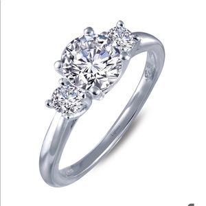 Lafonn Lassaire CZ three-stone engagement ring 5